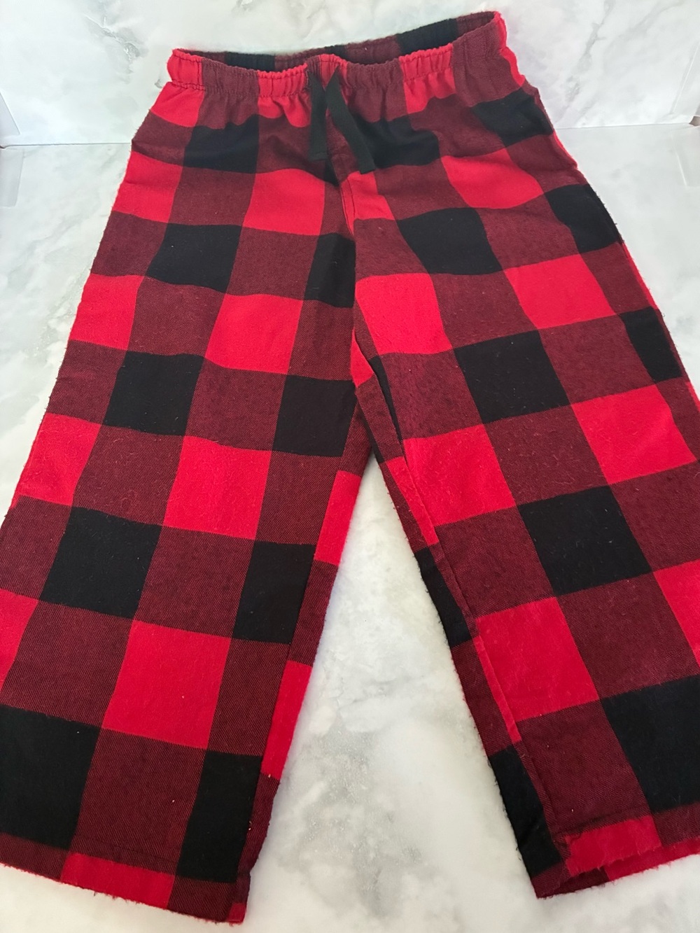 Nordstrom Toddler size 2/3 Red & Black Buffalo Plaid Pajama Drawstring Pants